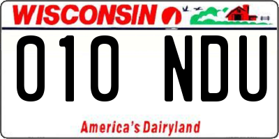WI license plate 010NDU