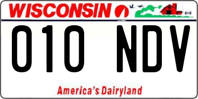 WI license plate 010NDV