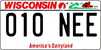 WI license plate 010NEE