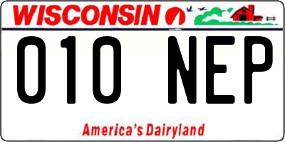 WI license plate 010NEP