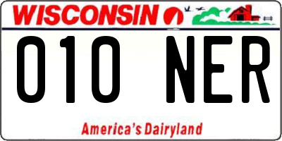 WI license plate 010NER