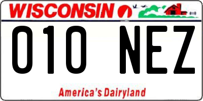 WI license plate 010NEZ