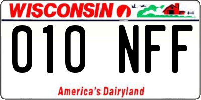 WI license plate 010NFF