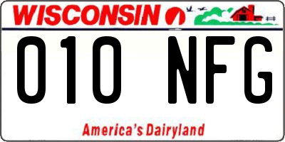 WI license plate 010NFG