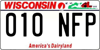 WI license plate 010NFP