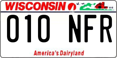 WI license plate 010NFR