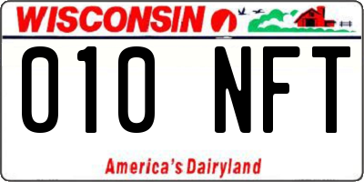 WI license plate 010NFT