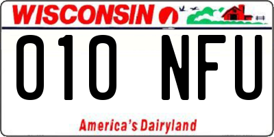 WI license plate 010NFU