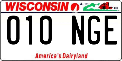 WI license plate 010NGE