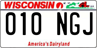 WI license plate 010NGJ