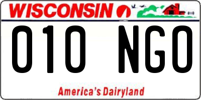 WI license plate 010NGO