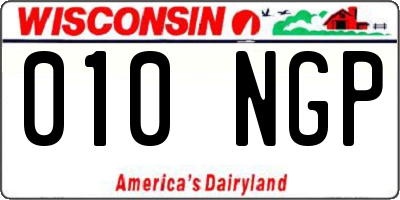 WI license plate 010NGP