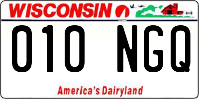 WI license plate 010NGQ