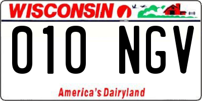 WI license plate 010NGV