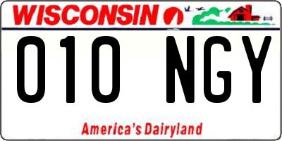 WI license plate 010NGY