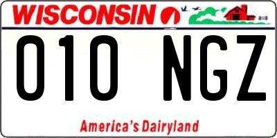 WI license plate 010NGZ