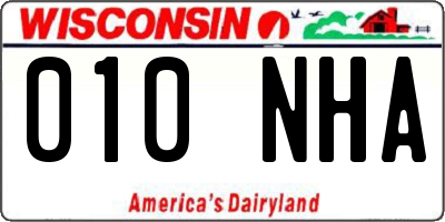 WI license plate 010NHA