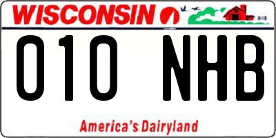 WI license plate 010NHB