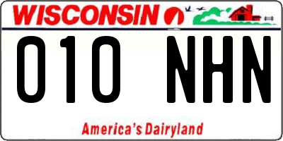 WI license plate 010NHN