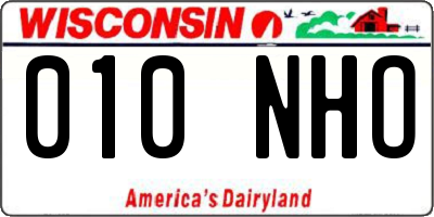 WI license plate 010NHO
