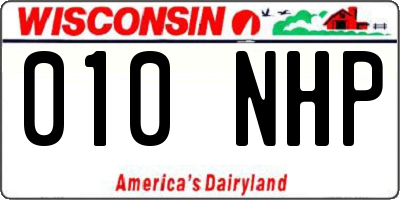 WI license plate 010NHP