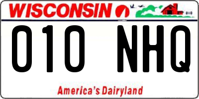 WI license plate 010NHQ