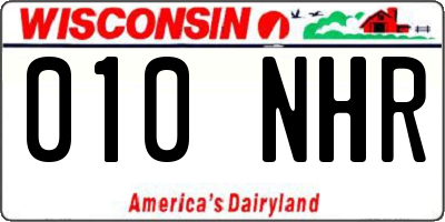 WI license plate 010NHR