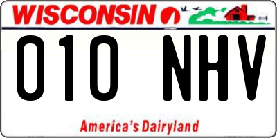 WI license plate 010NHV