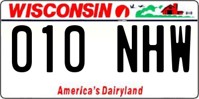 WI license plate 010NHW
