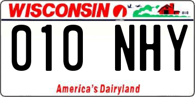 WI license plate 010NHY