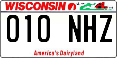WI license plate 010NHZ