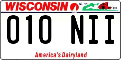 WI license plate 010NII
