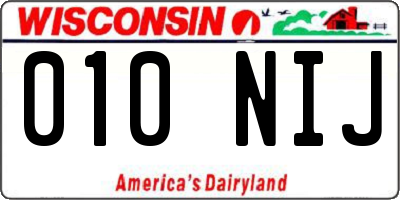 WI license plate 010NIJ