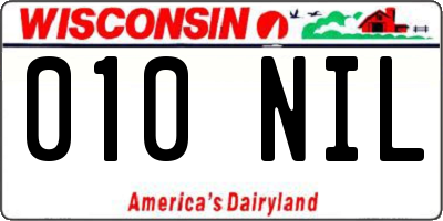 WI license plate 010NIL