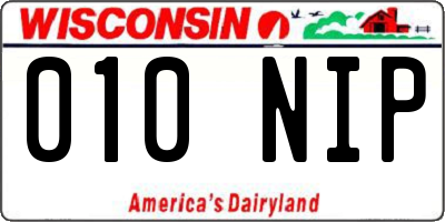 WI license plate 010NIP