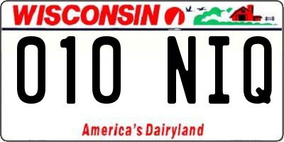 WI license plate 010NIQ