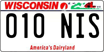 WI license plate 010NIS