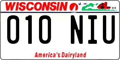 WI license plate 010NIU