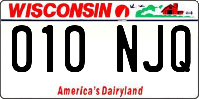 WI license plate 010NJQ
