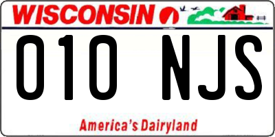 WI license plate 010NJS