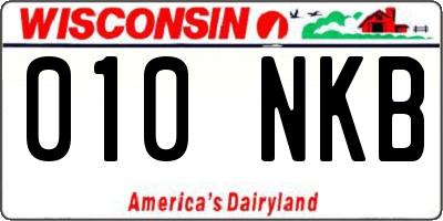WI license plate 010NKB