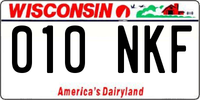 WI license plate 010NKF