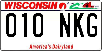 WI license plate 010NKG