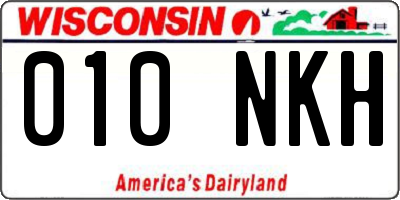 WI license plate 010NKH