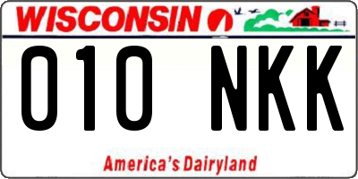WI license plate 010NKK