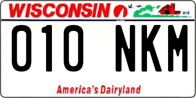WI license plate 010NKM