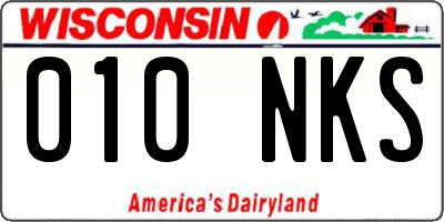 WI license plate 010NKS