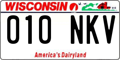 WI license plate 010NKV