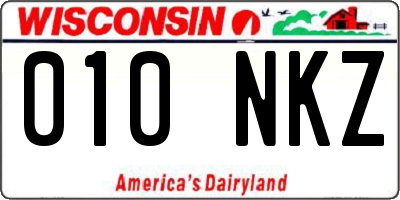 WI license plate 010NKZ