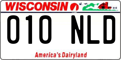 WI license plate 010NLD